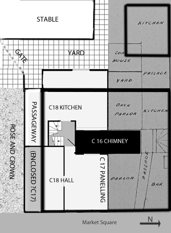 Conjectural plan of the original Crown